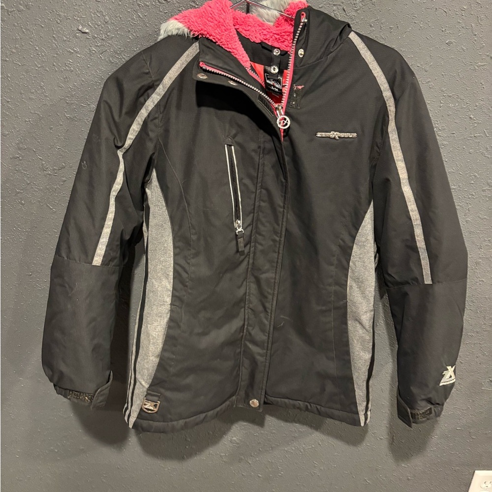 ZeroXposure Black and Gray Jacket with Pink Lining